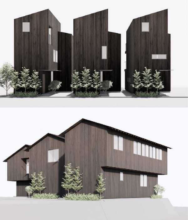 外壁材に国産木材を採用しアトリエ建築家がモダンにデザインした来たる脱炭素時代の新スタンダード。